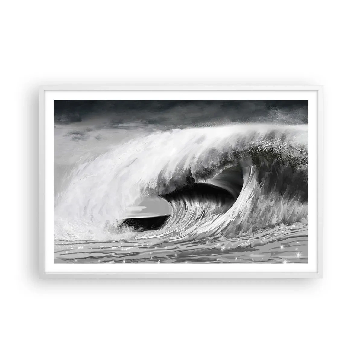 Plagát v bielom ráme - Hnev oceánu - 91x61 cm