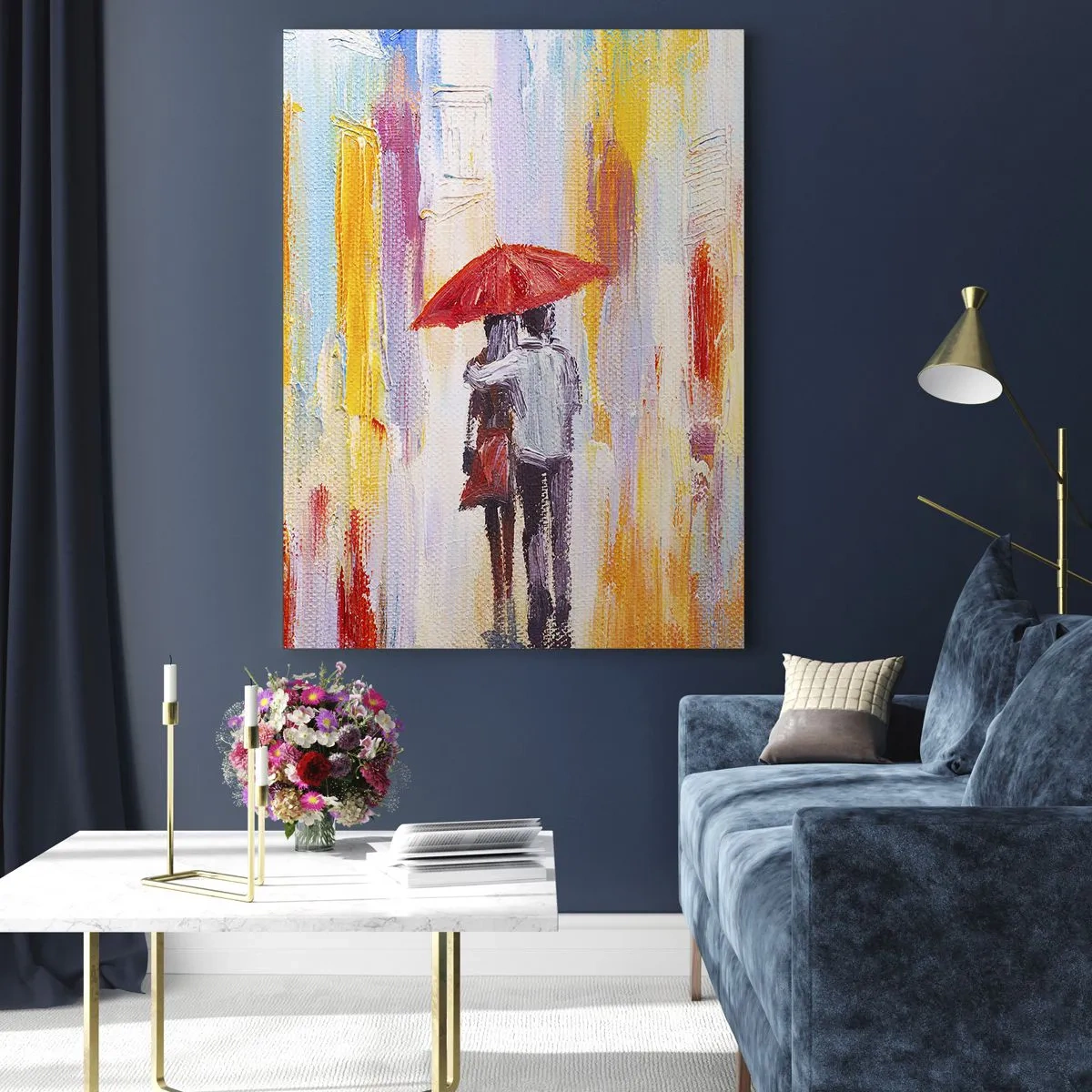 Obraz na skle - Nech prší ďalej - 70x100 cm