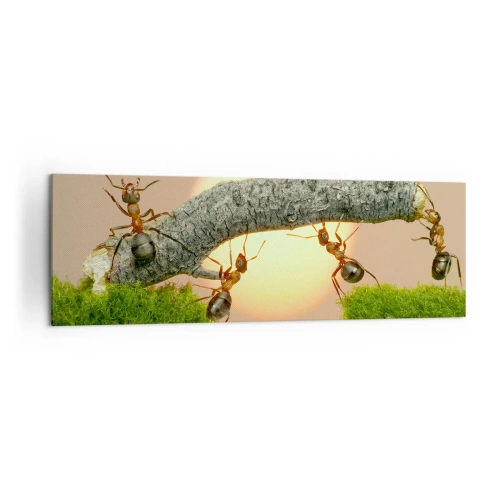 Obraz na plátne - Radostná, spoločná práca - 160x50 cm