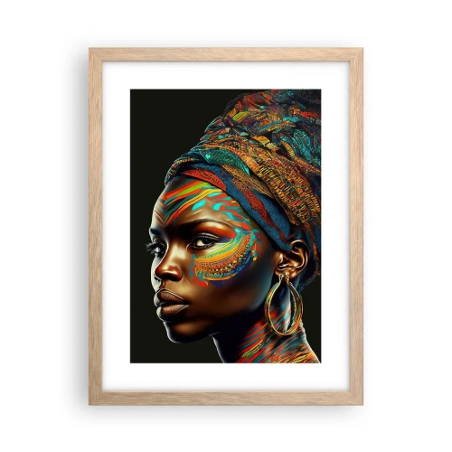 Plagát v ráme zo svetlého duba - Africká kráľovná - 30x40 cm