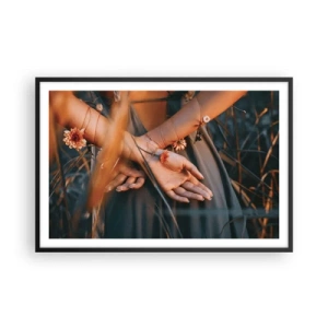 Plagát v čiernom ráme - Prepojená s prírodou - 91x61 cm