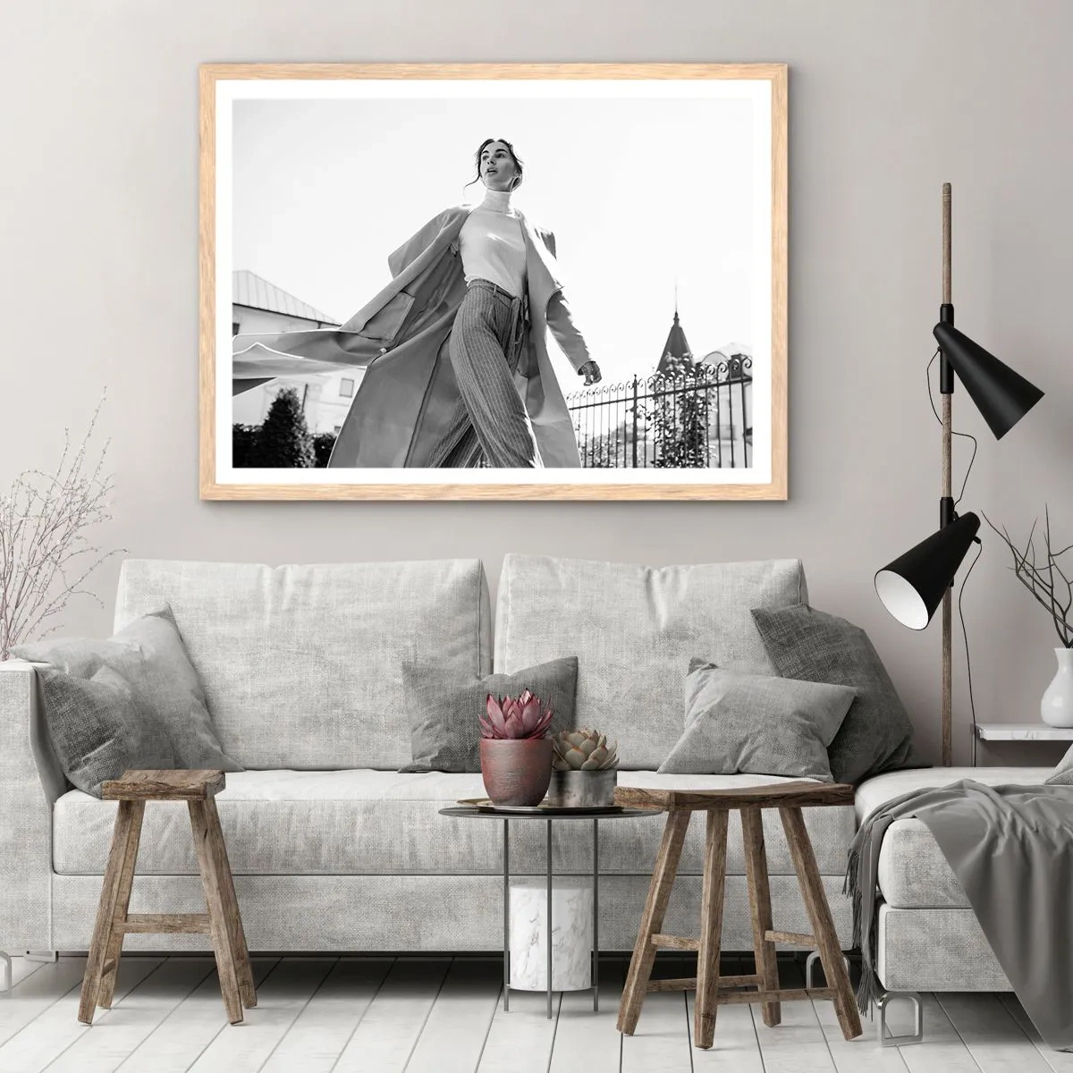 Plagát v ráme zo svetlého duba - Ideš so mnou? - 70x50 cm