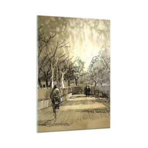 Obraz na skle - Pierkom zastavený okamih - 50x70 cm