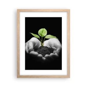 Plagát v ráme zo svetlého duba - Milujem prírodu, chránim ju - 30x40 cm