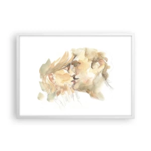 Plagát v bielom ráme - Nájdená polovica? - 70x50 cm