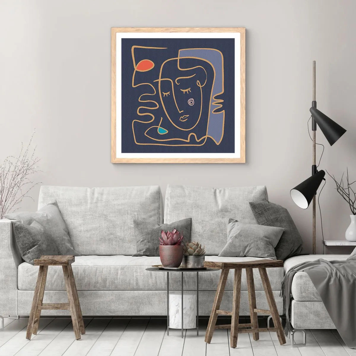 Plagát v ráme zo svetlého duba - V zádumčivosti - 40x40 cm