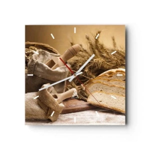 Nástenné hodiny - Ako utnúť nožom - 40x40 cm