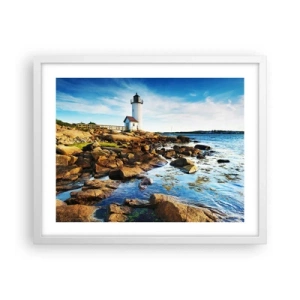 Plagát v bielom ráme - Vráťte sa šťastne, čakám - 50x40 cm