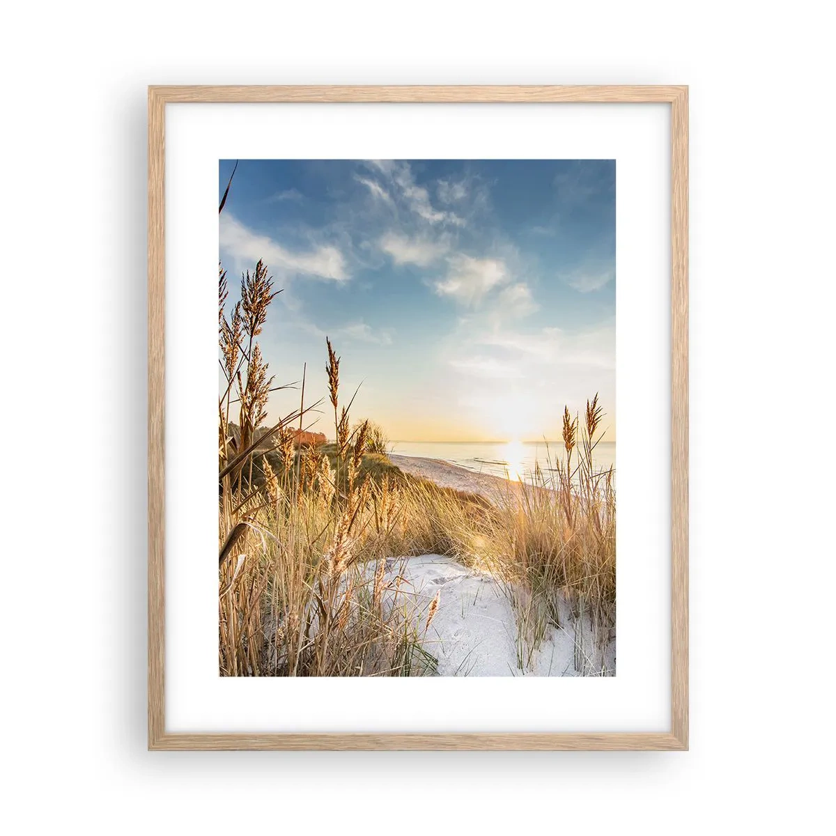 Plagát v ráme zo svetlého duba - Severná pláž - 40x50 cm