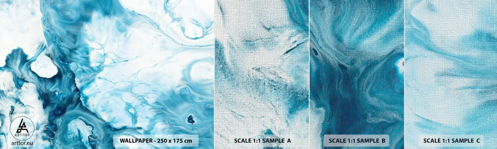 Vzorka fototapety Premium Canvas - Modrý koncert - Abstrakcia, Kus, Moderné umenie - 100x30 cm