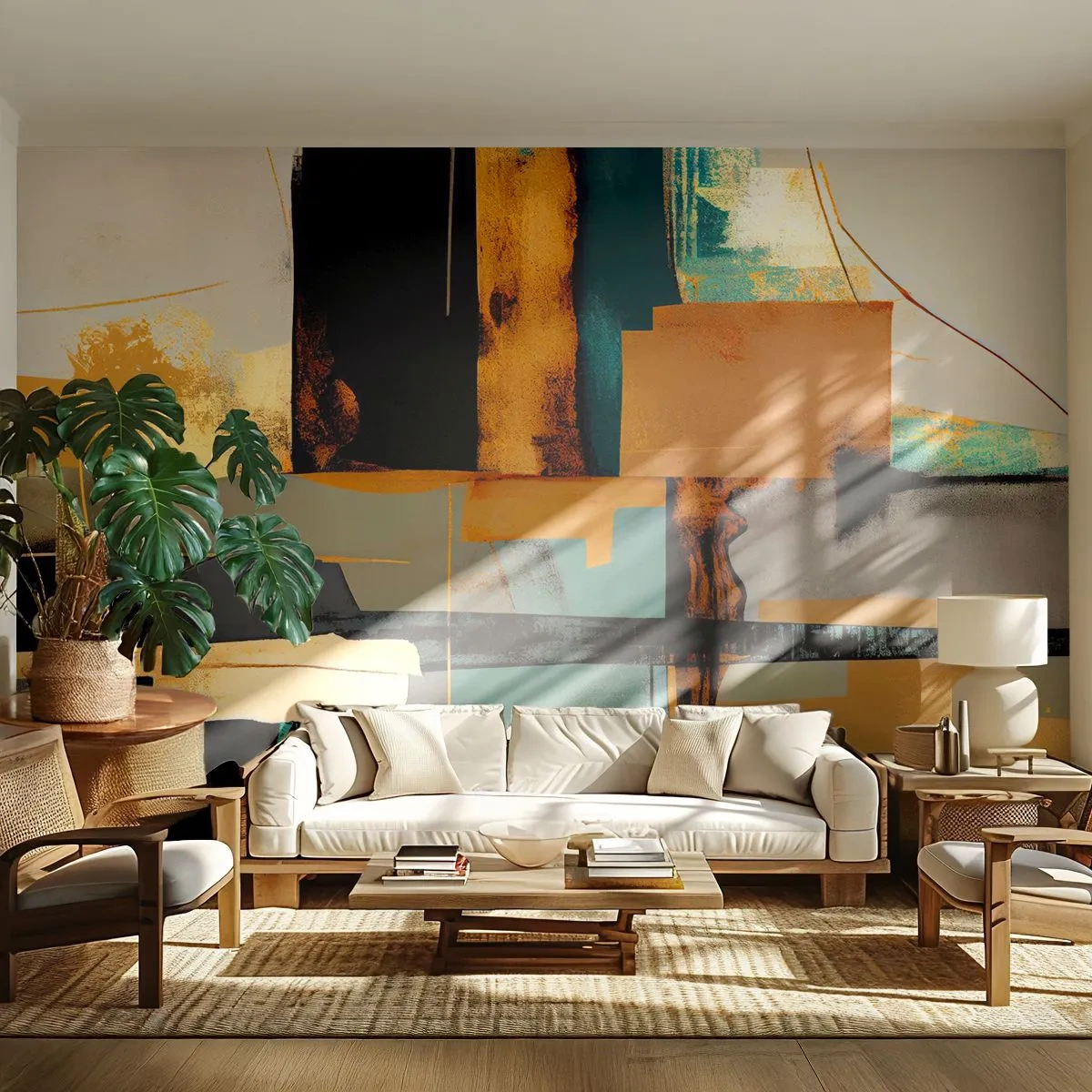 Fototapeta Premium Canvas - Abstrakcia – svetlo a tieň - Abstrakcia, Moderné, Kus - 250x175 cm