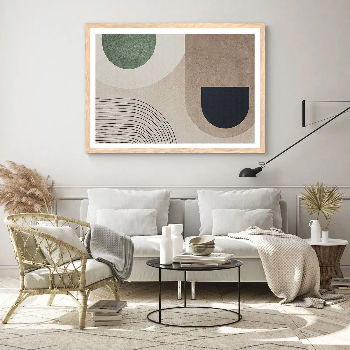 Plagát v ráme zo svetlého duba - Nežnosť oválu - 100x70 cm