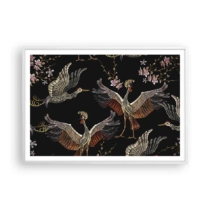 Plagát v bielom ráme - Rozprávkový vták - 100x70 cm