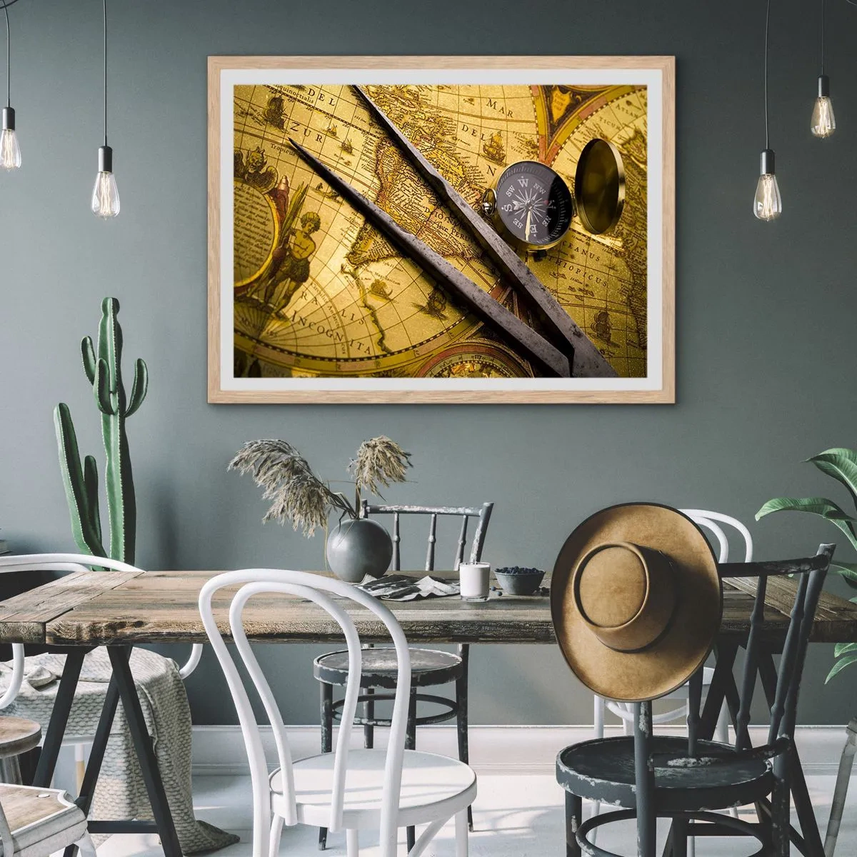 Plagát v ráme zo svetlého duba - Kde sú tie poklady? - 70x50 cm