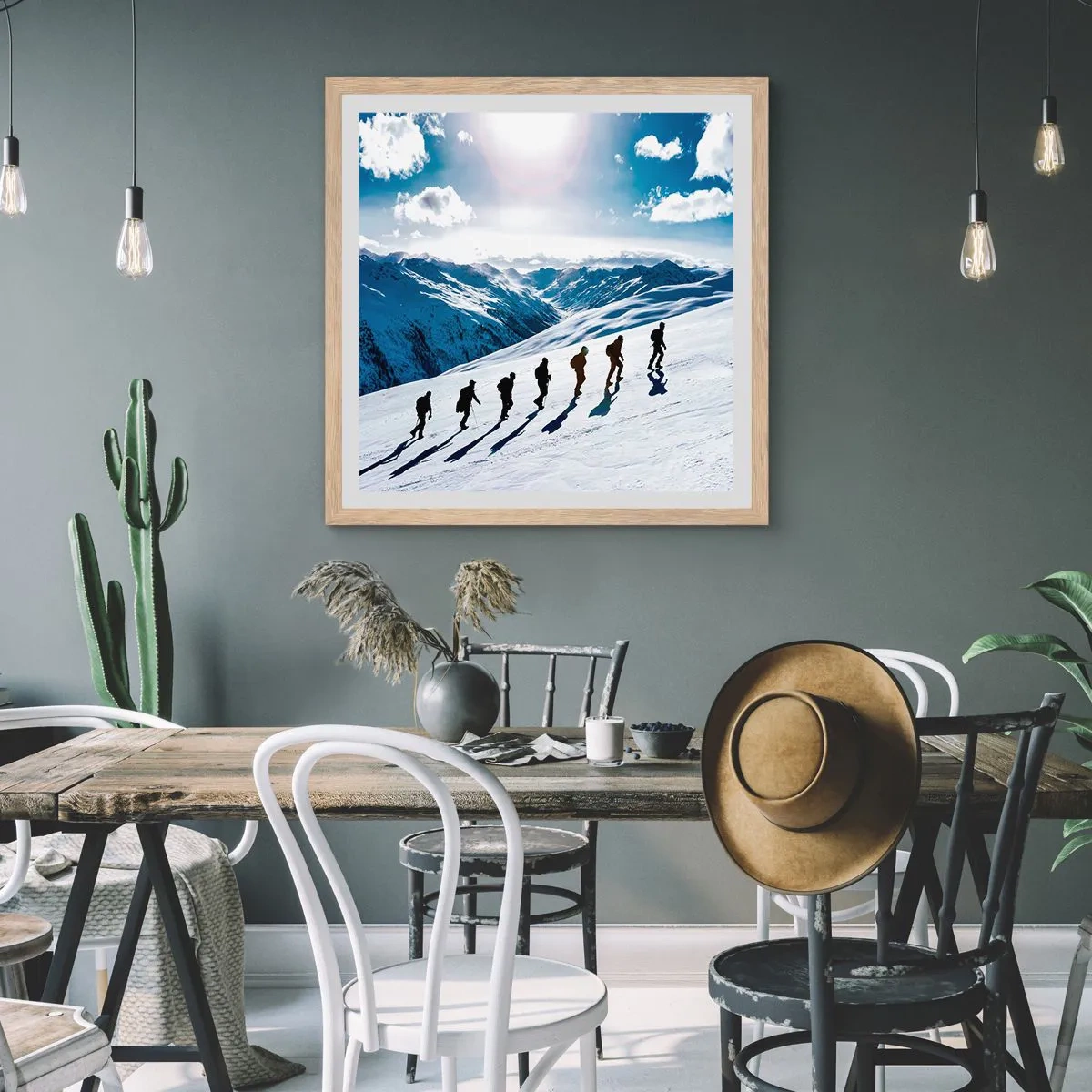 Plagát v ráme zo svetlého duba - Tím dobývateľov - 60x60 cm