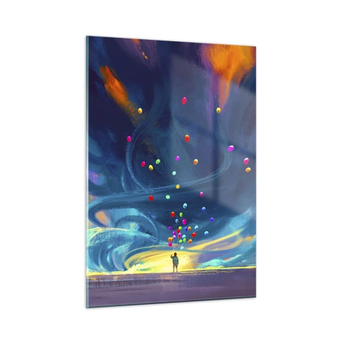 Obraz na skle - Na modrý vietor - 50x70 cm