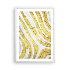 Plagát v bielom ráme - Kompozícia v bielej a zlatej - 50x70 cm