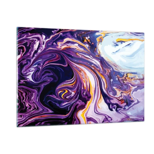 Obraz na skle - Záhyb priestoru vo fialovej - 120x80 cm