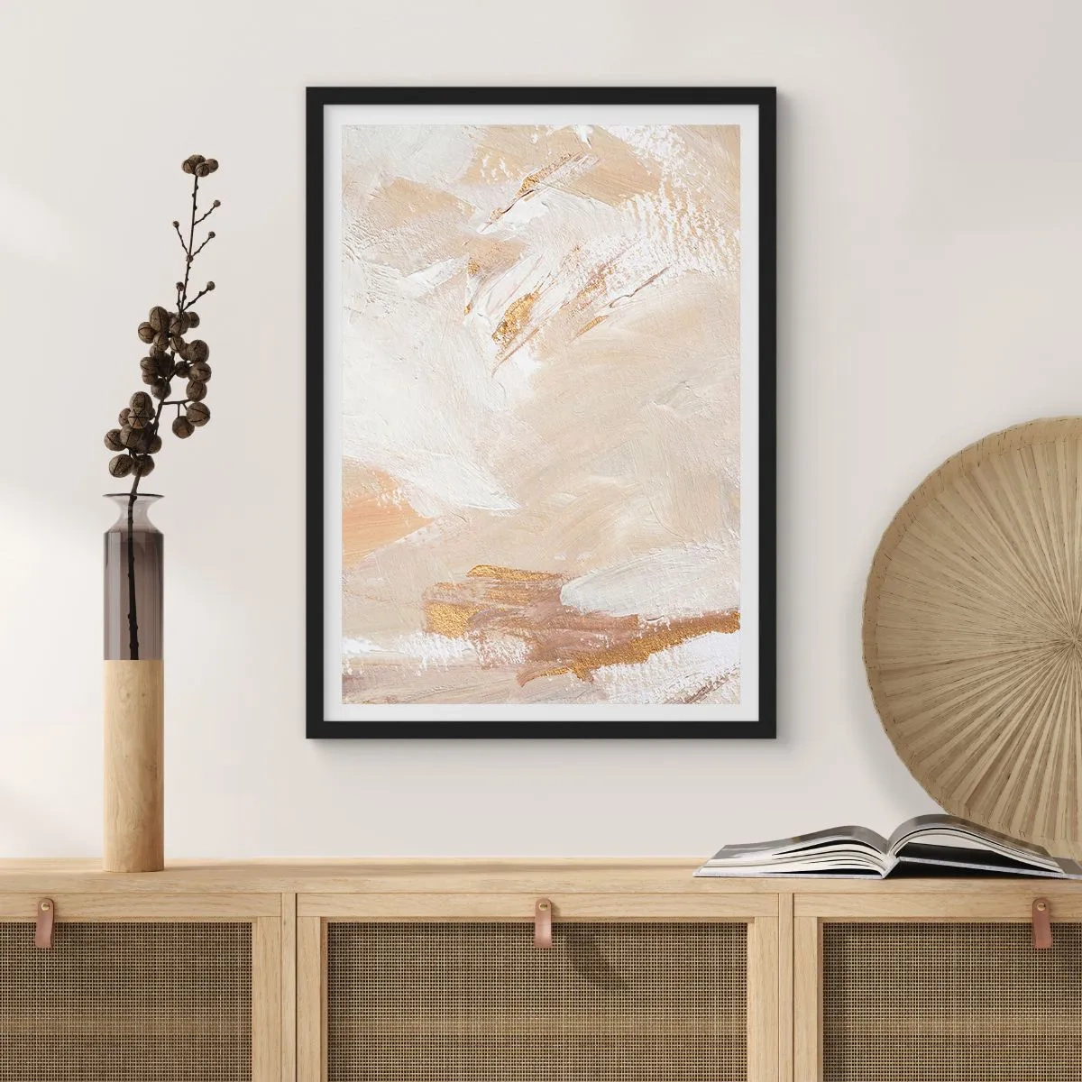 Plagát v čiernom ráme - Pastelová kompozícia - 70x100 cm