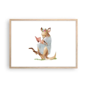 Plagát v ráme zo svetlého duba - Prečítaj mi, mama - 70x50 cm