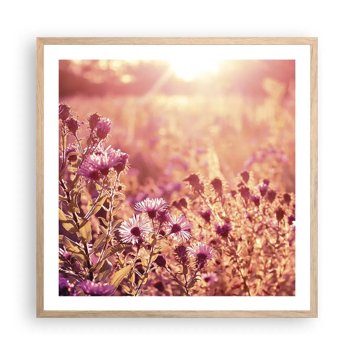 Plagát v ráme zo svetlého duba - Než skončí leto - 60x60 cm