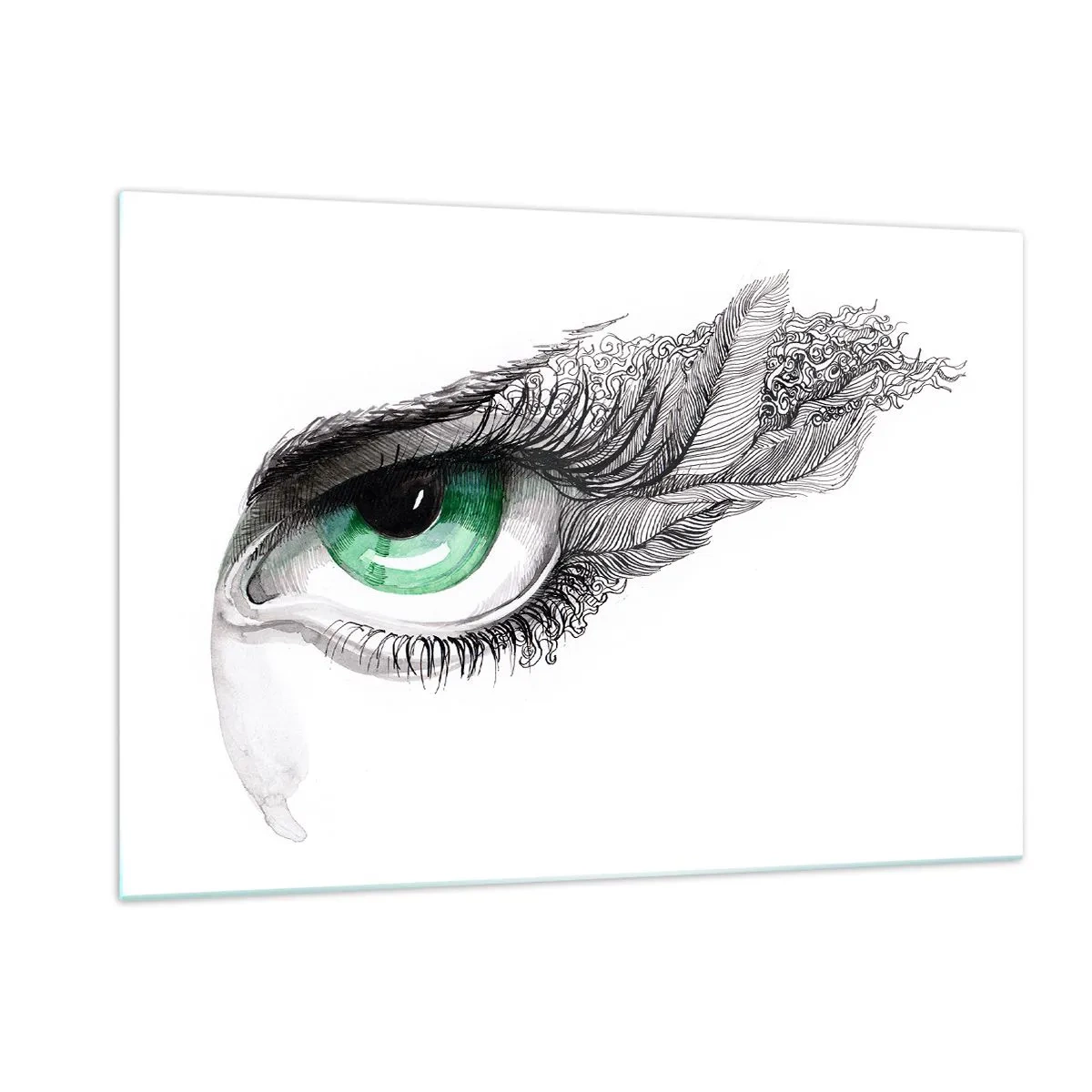 Obraz na skle - Krásna a pripravená zaútočiť - 120x80 cm