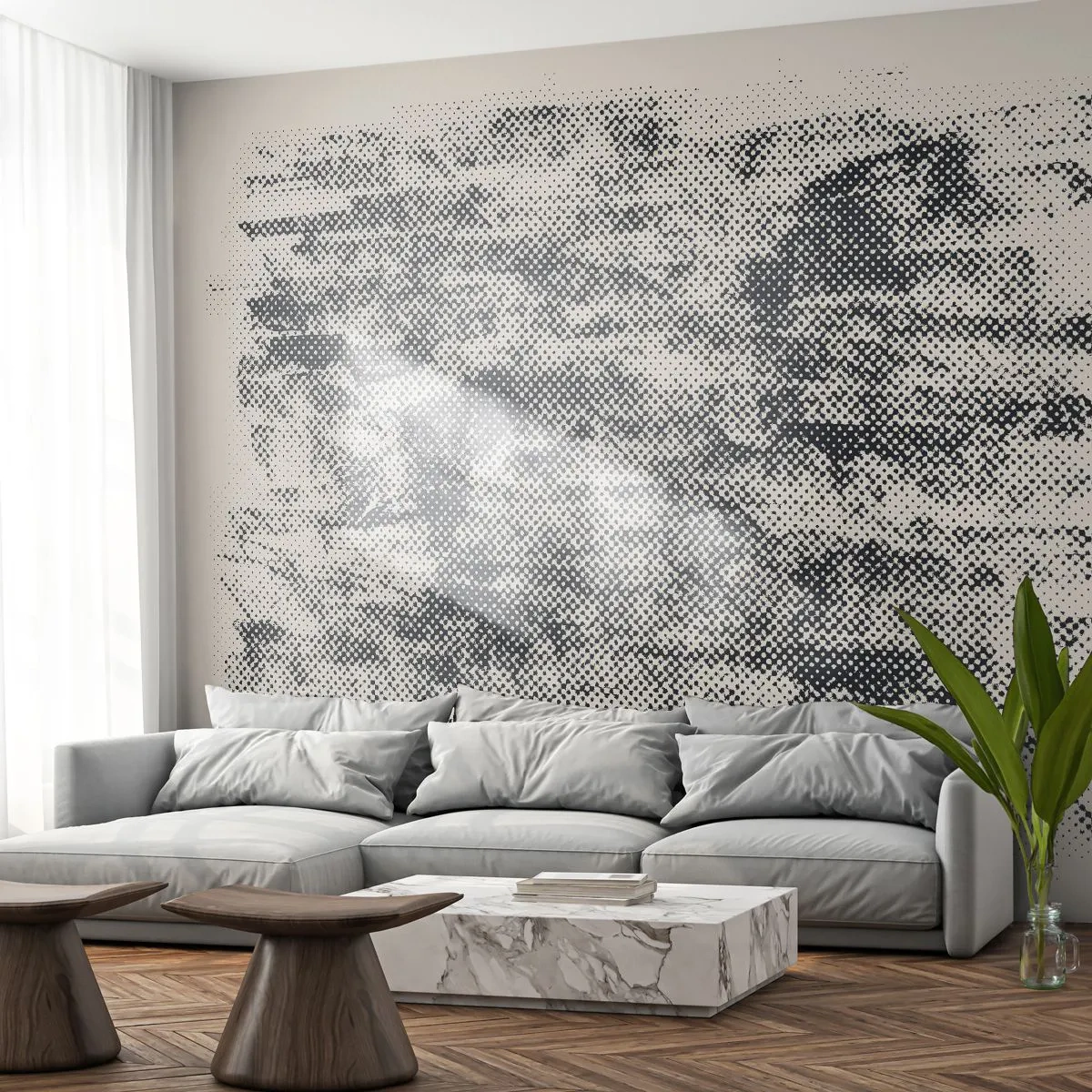 Fototapeta Standard Eco - Hmlistá kompozícia - Abstrakcia, Kus, Moderný vzor - 250x175 cm