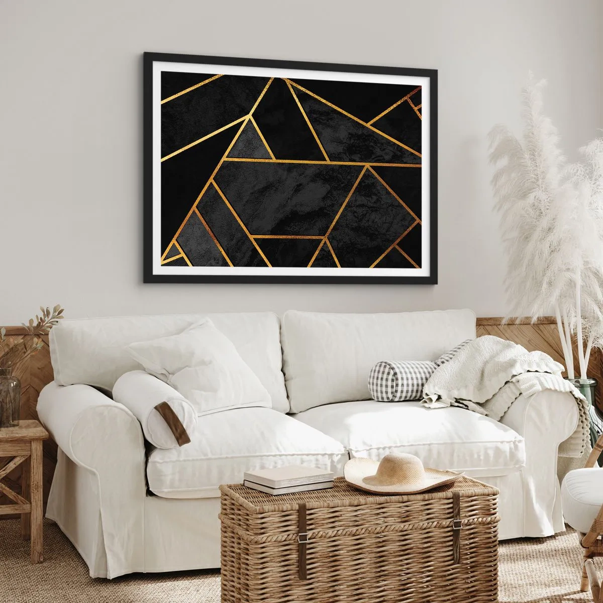 Plagát v čiernom ráme - Temnota a svetlo - 40x30 cm