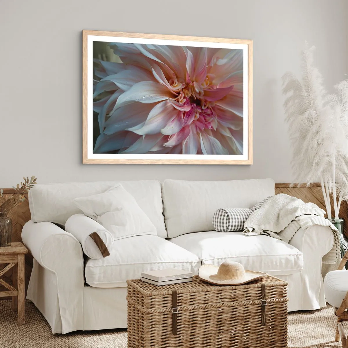 Plagát v ráme zo svetlého duba - Kvitnúca sviežosť - 91x61 cm