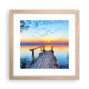 Plagát v ráme zo svetlého duba - Je čas isť späť… - 30x30 cm