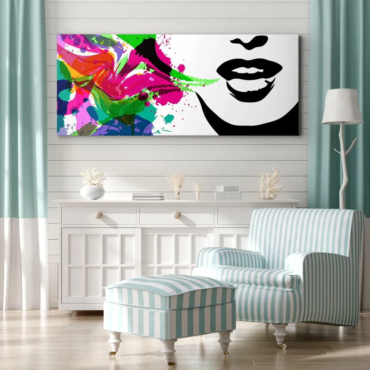 Obraz na plátne - Rozprávanie vo farbách dúhy - 120x50 cm