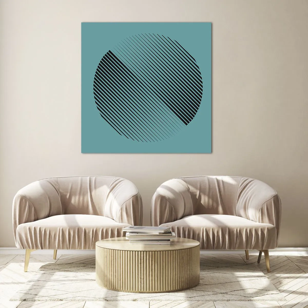 Obraz na skle - Kruh – geometrická variácia - 30x30 cm