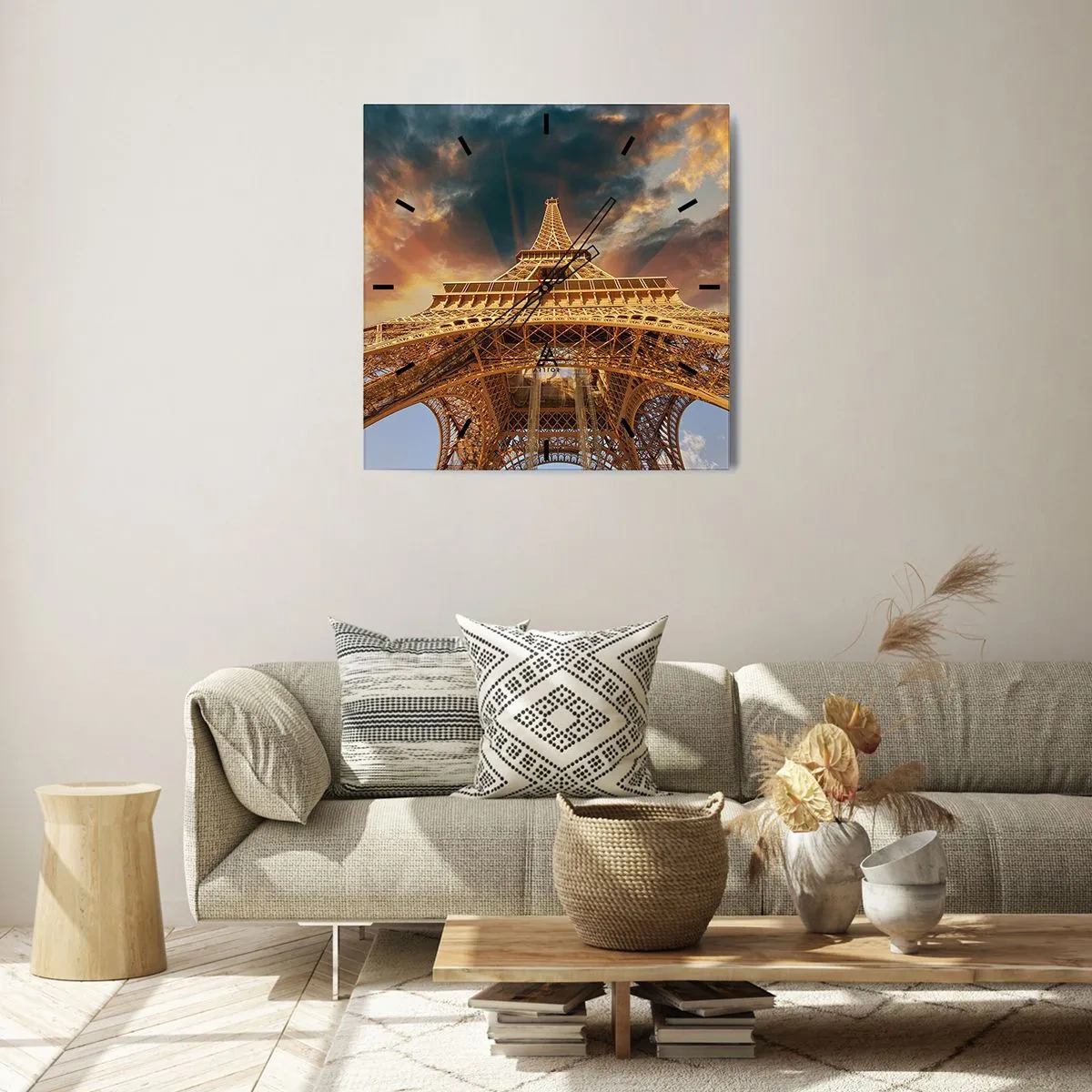 Nástenné hodiny - Ako ľudstvo dosiahlo nebo - 30x30 cm