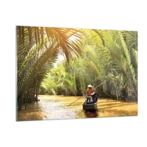 Obraz na skle - Palmovou roklinou - 120x80 cm