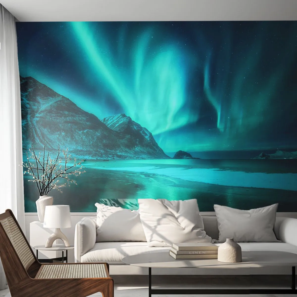 Fototapeta Premium Canvas - Divy severu - Krajina, severný pól, Severné svetlá - 250x175 cm