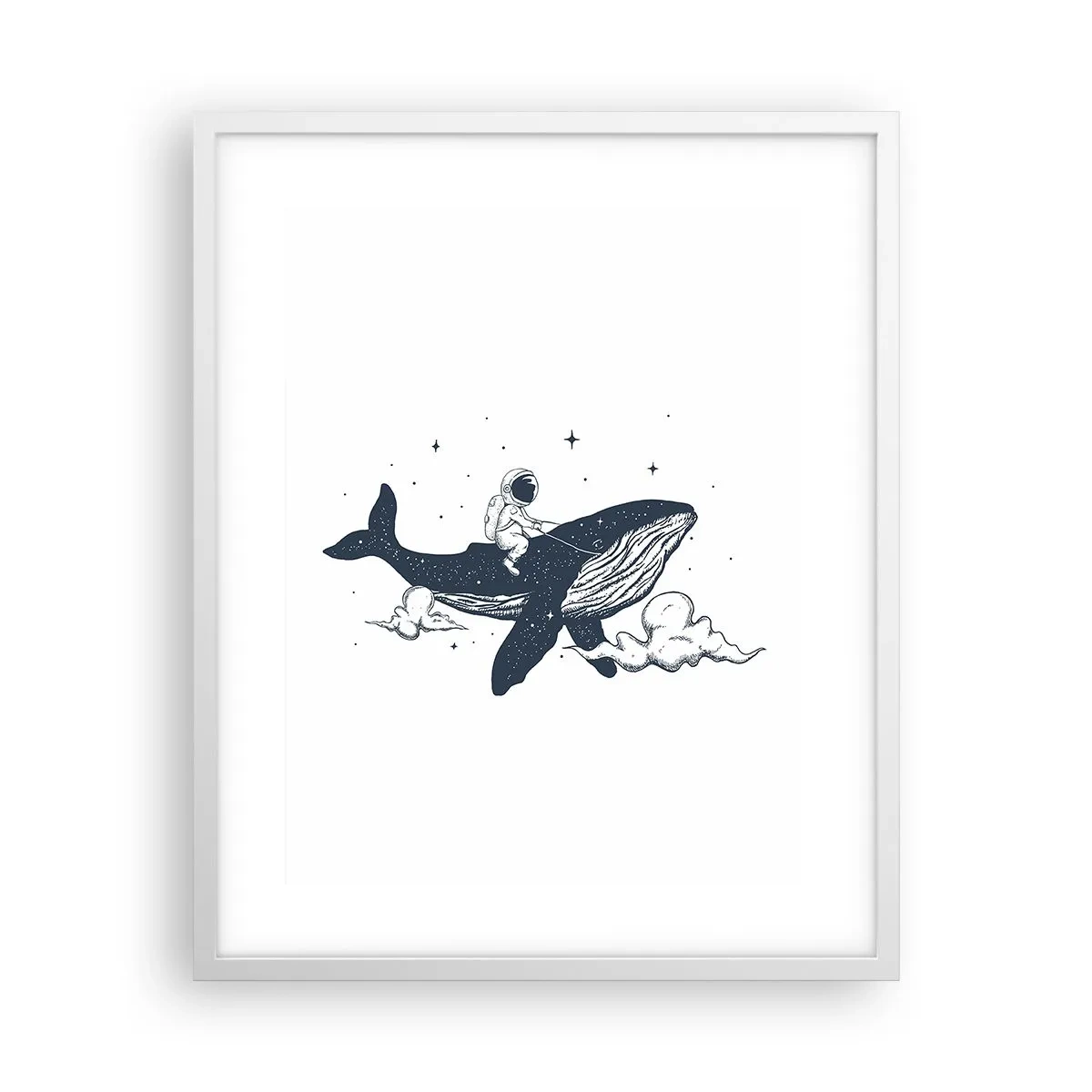 Plagát v bielom ráme - Vesmírne dobrodružstvo - 40x50 cm