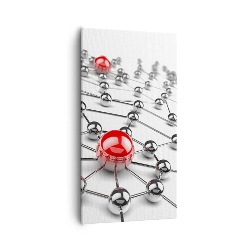 Obraz na plátne - Strieborná sieť - 55x100 cm