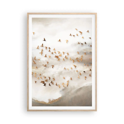 Plagát v ráme zo svetlého duba - Už je čas... - 70x100 cm