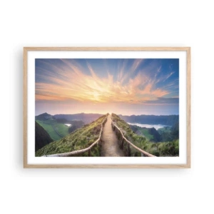 Plagát v ráme zo svetlého duba - Blízko neba - 70x50 cm