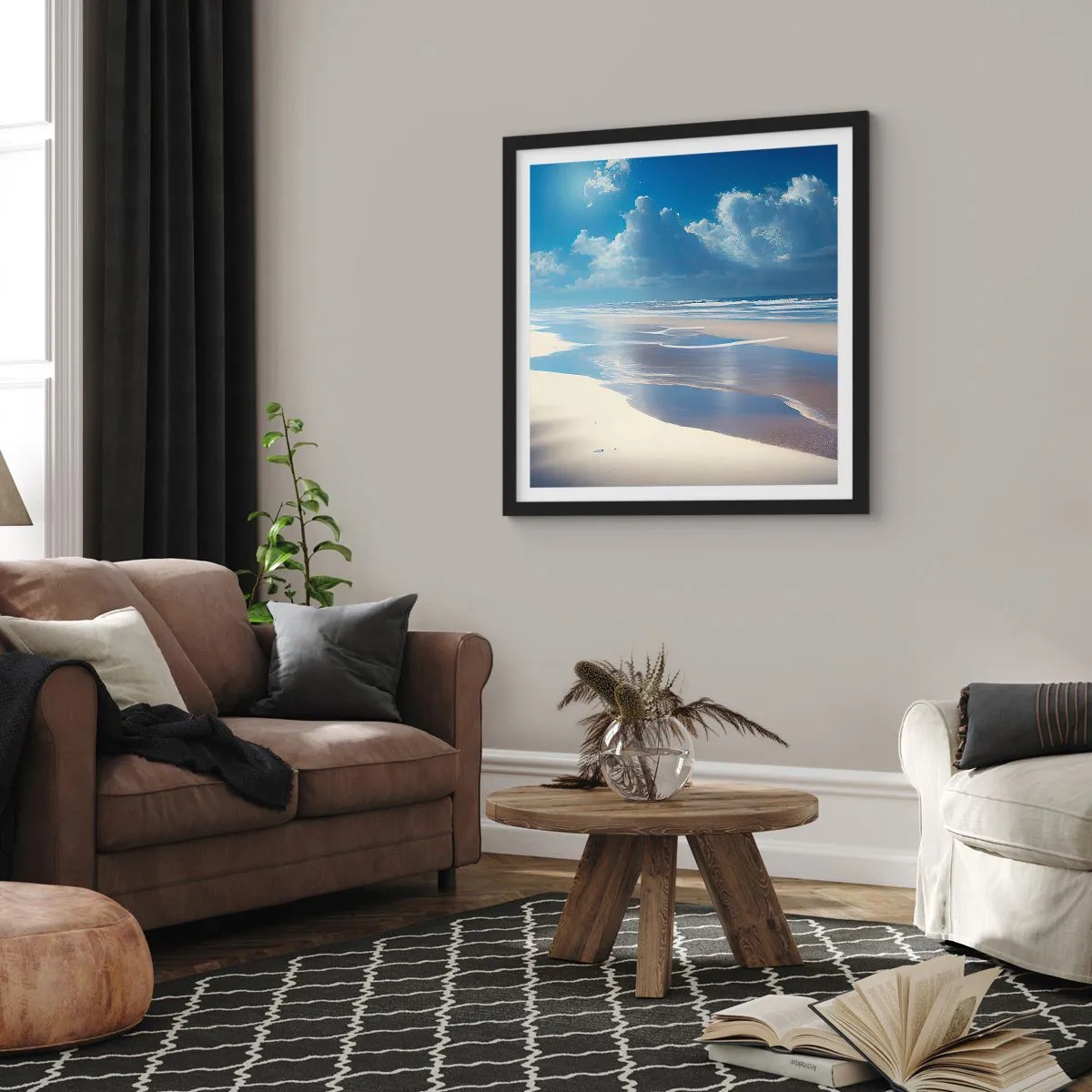 Plagát v čiernom ráme - Dovolenka v raji - 60x60 cm