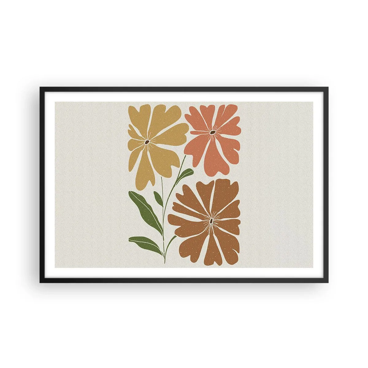 Plagát v čiernom ráme - Príroda a geometria - 91x61 cm