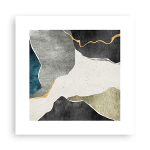 Plagát - Mozaiková kompozícia so zlatou niťou - 30x30 cm