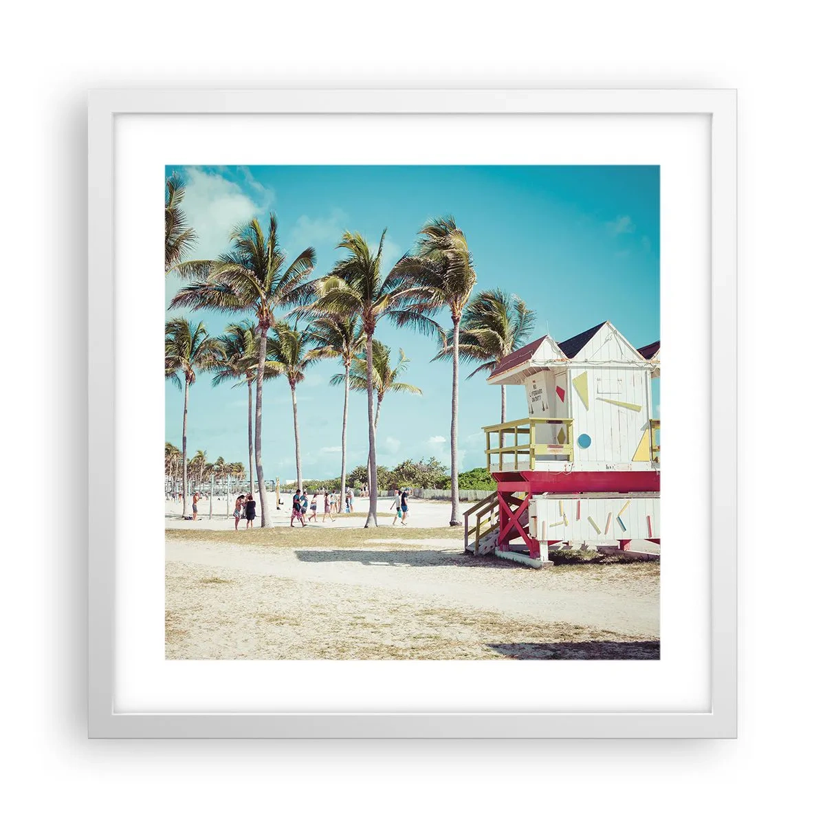 Plagát v bielom ráme - Čaká ťa krásny deň - 40x40 cm