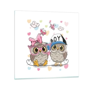 Obraz na skle - Milujme sa! - 30x30 cm