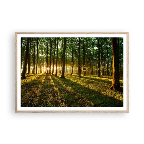 Plagát v ráme zo svetlého duba - Fotografie všetkých jarí - 100x70 cm