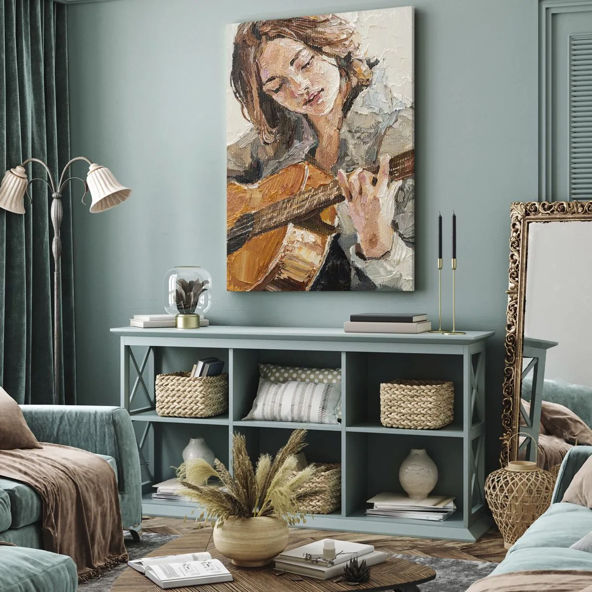 Obraz na plátne - Koncert pre gitaru a dievčenské srdce - 50x70 cm