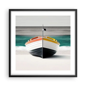 Plagát v čiernom ráme - Na správnom mieste - 50x50 cm