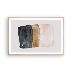 Plagát v ráme zo svetlého duba - Kompozícia zemitých farieb - 91x61 cm