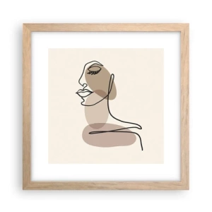 Plagát v ráme zo svetlého duba - Pri počúvaní samého seba - 30x30 cm