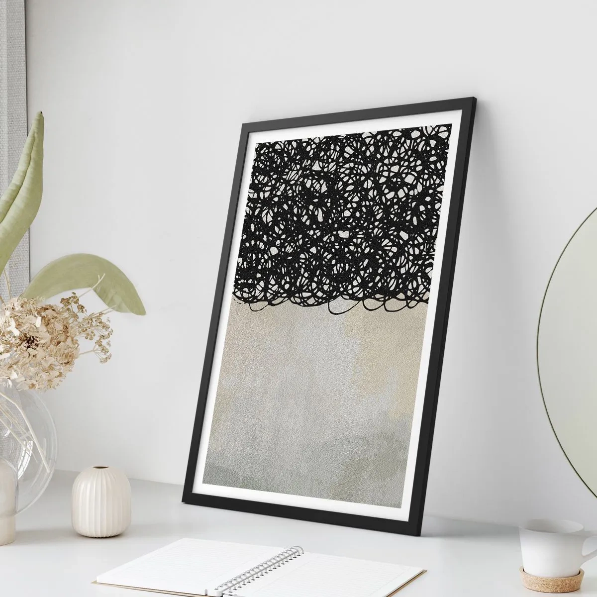 Plagát v čiernom ráme - Víriace abstrakcie - 50x70 cm